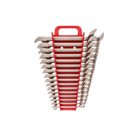 Tekton Angle Head Open End Wrench Set with Holder, 16-Piece (10-27 mm) WAE92204